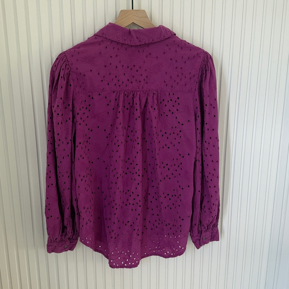 Sundance Purple Eyelet Button-Up Blouse - Picture 5 of 5